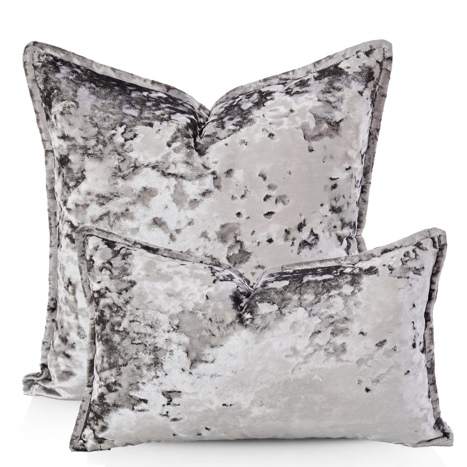 Yonous Premium Series, Crushed Velvet Cushion Covers, Luxury Thick Throw Pillow for Home Decor Granite Grey, 18 x 18 Inch / 45 x 45 cm - Image 2