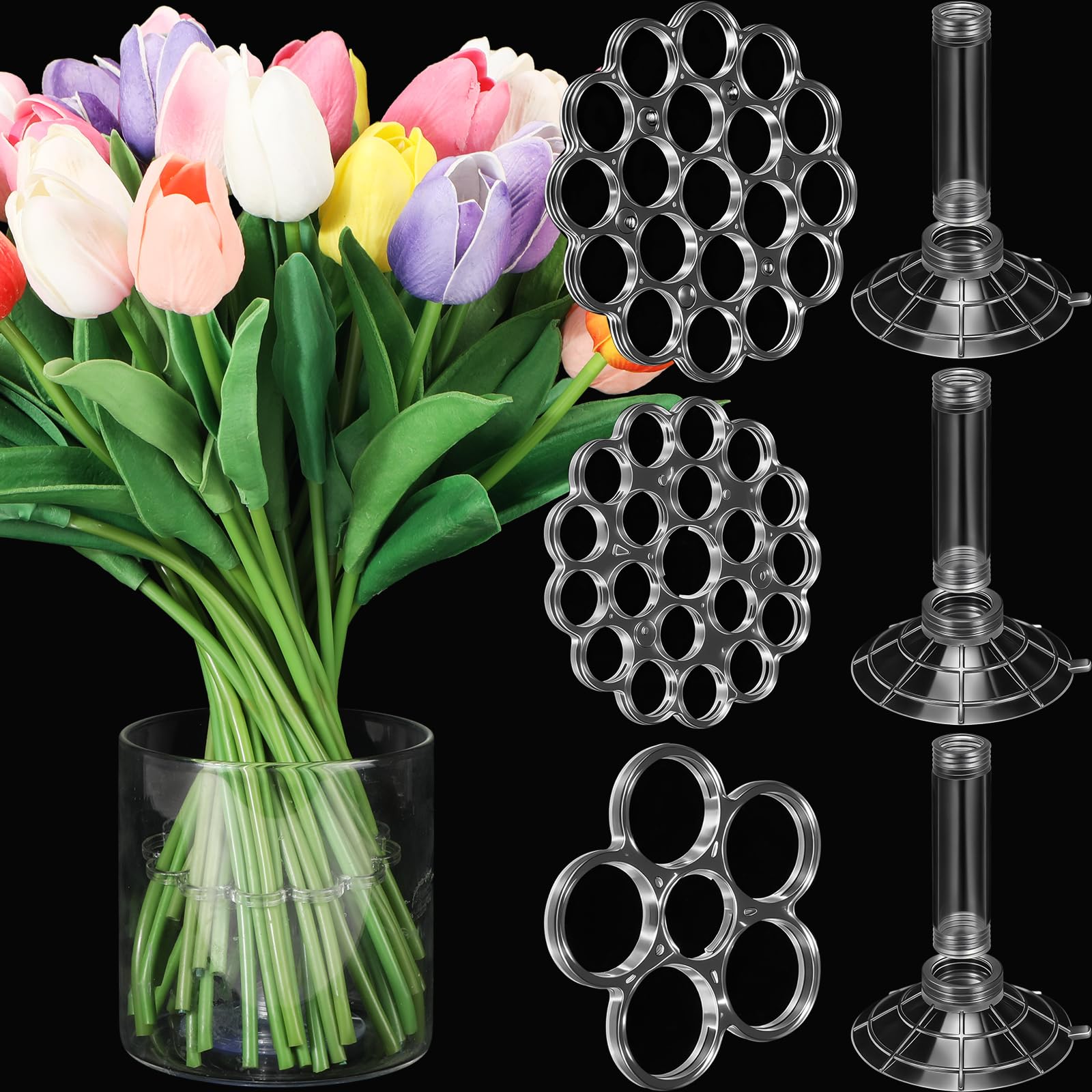 Amazon.com: Hushee 3 Set Spiral Ikebana Stem Holder Hanataba