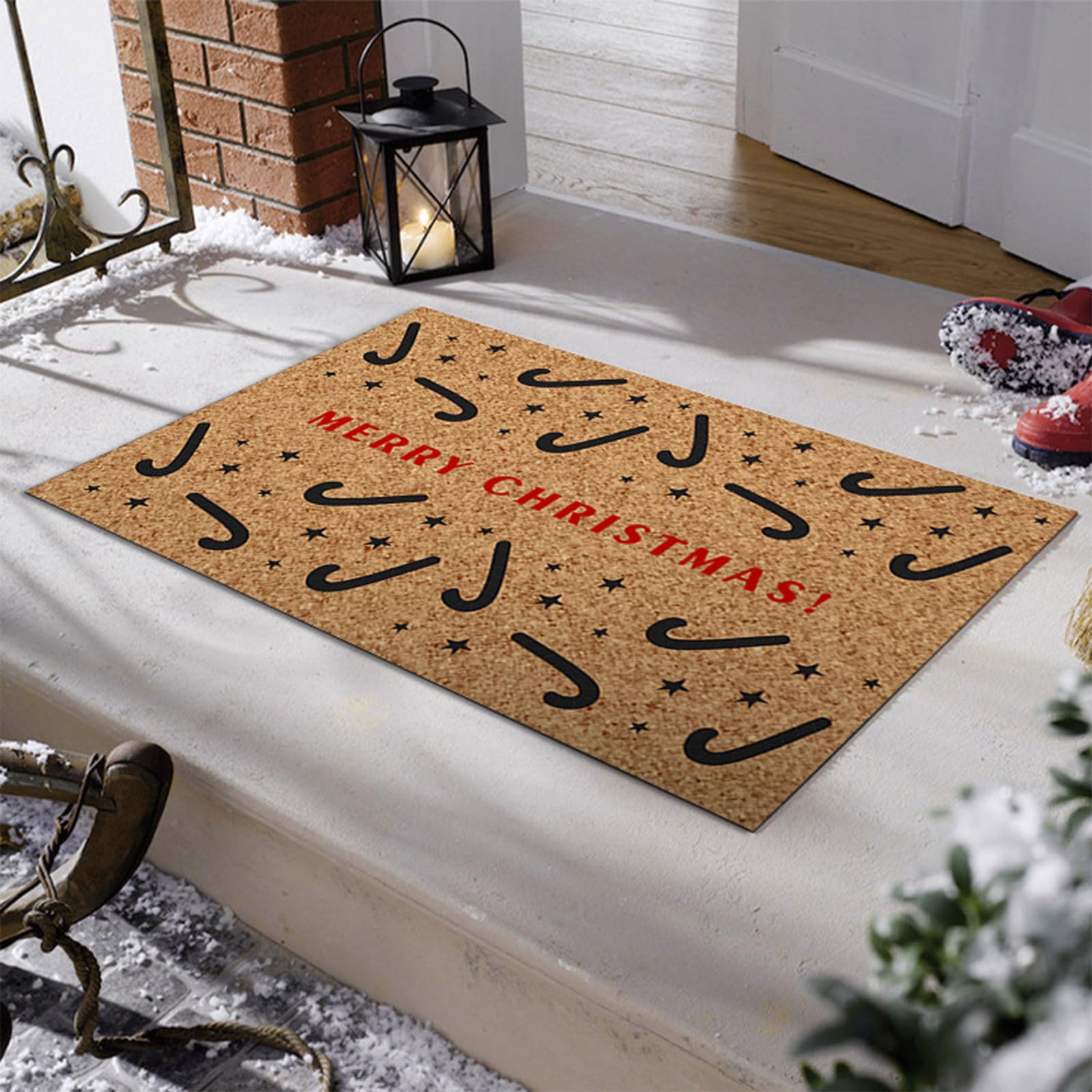 Felpudo de Navidad con varios patrones de dibujos animados para familias, decoración de Año Nuevo, tapete de bienvenida