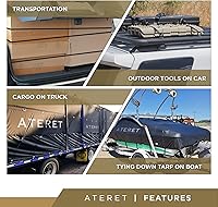 Vista 4 de ATERET Cuerdas elásticas de goma con ganchos I de 21 pulgadas, 32 pulgadas de elasticidad máxima, correas de amarre negras resistentes