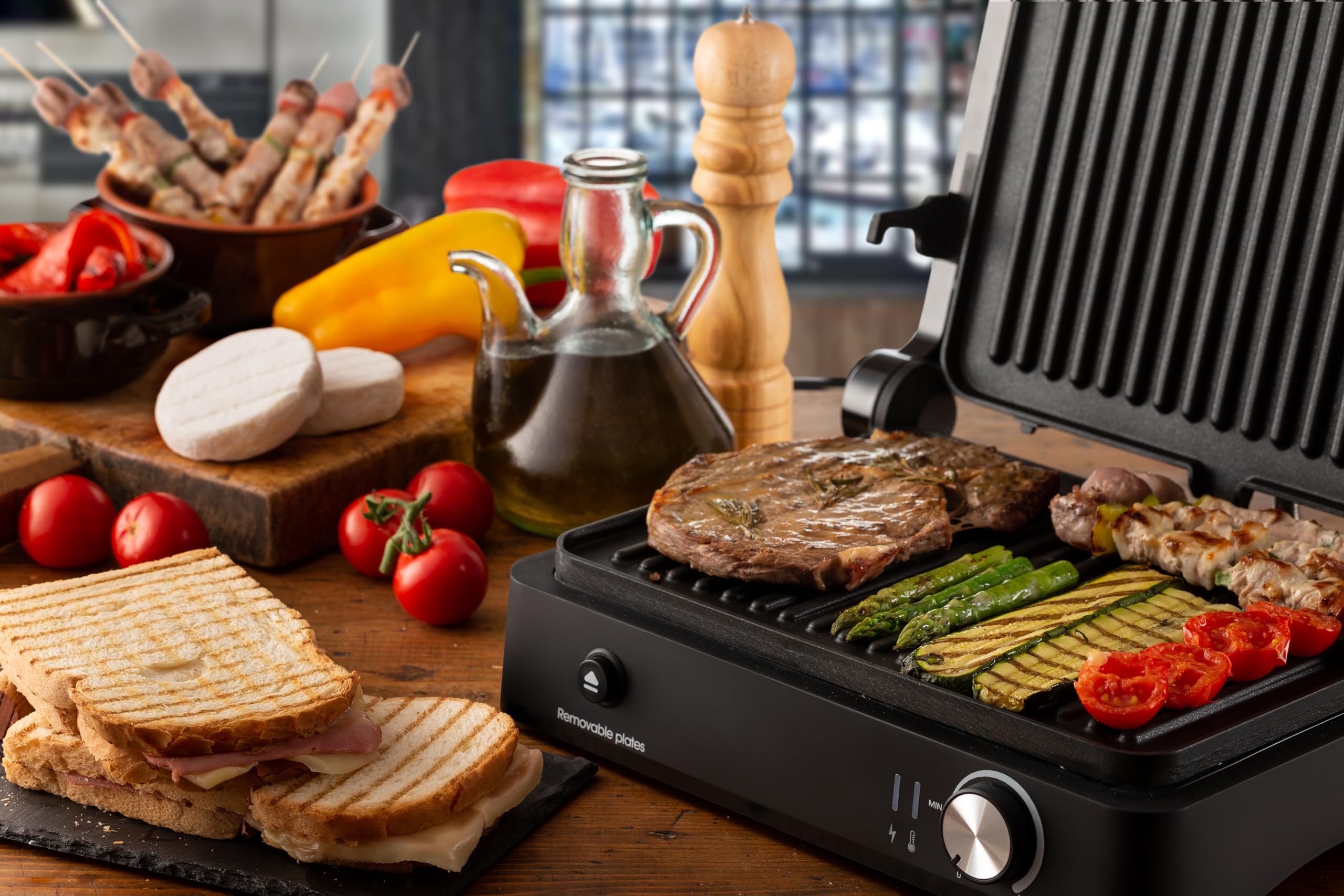 Ariete 1934 MetalGrill 3in1, Griglia elettrica per grigliate miste, 2000W, 3 modalità di cottura, Piastre antiaderenti, Silver/Black