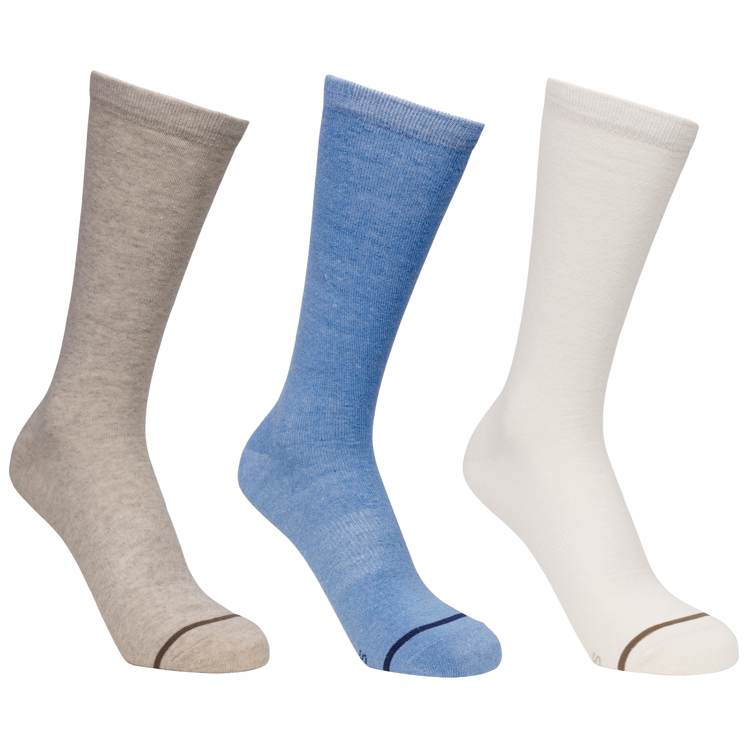 Trespass (7/11, Oatmilk / Cream / Storm Blue) Multi Sport Socks 3 Pair Pack Heathan