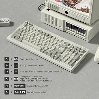 Amazon.com: FL ESPORTS OG98 Retro Gaming Keyboard with