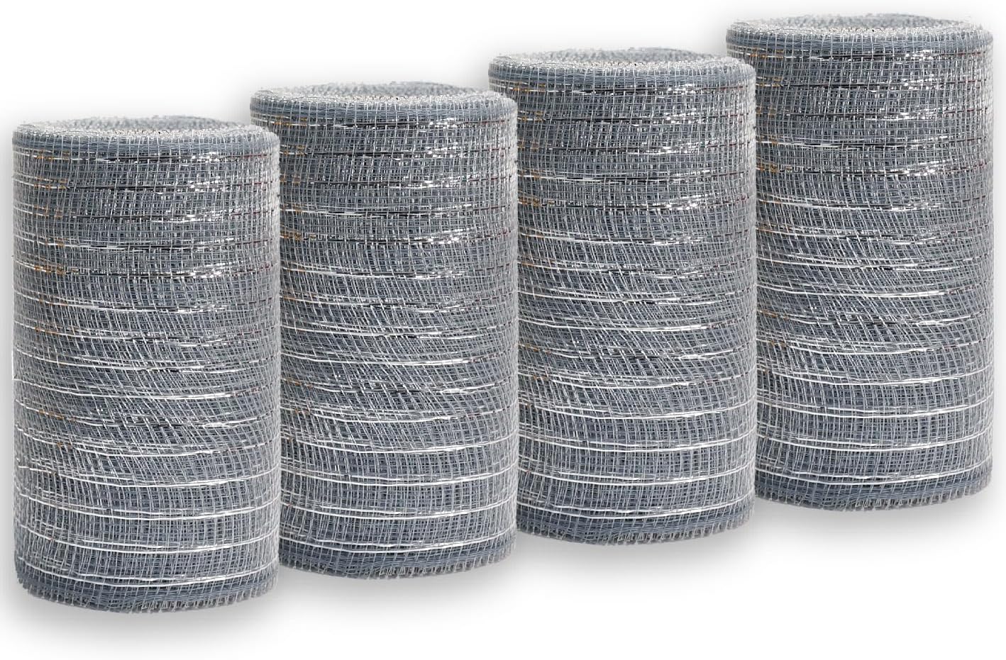 ALTIERMetallic Deco Mesh Ribbon 6 Inch x 40Y Silver Christmas Home Decoration Bow Making Wreath Swags DIY Floral Crafts