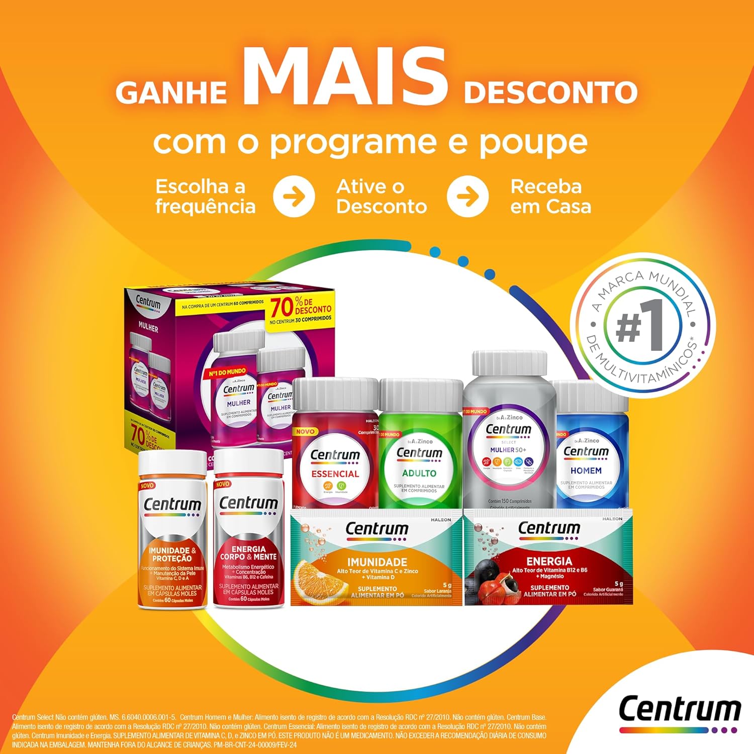 Centrum Homem Multivitaminico Diário com Magnésio, Vitamina D e Vitamina B12, 150 Comprimidos em promoção! Veja a oferta e mais achadinhos de Vitaminas & Suplementos 7 Hoje é o melhor dia para comprar Centrum Homem Multivitaminico Diário com Magnésio, Vitamina D e Vitamina B12, 150 Comprimidos com aquele preço maroto! Promoção! Aproveite a oferta! 7