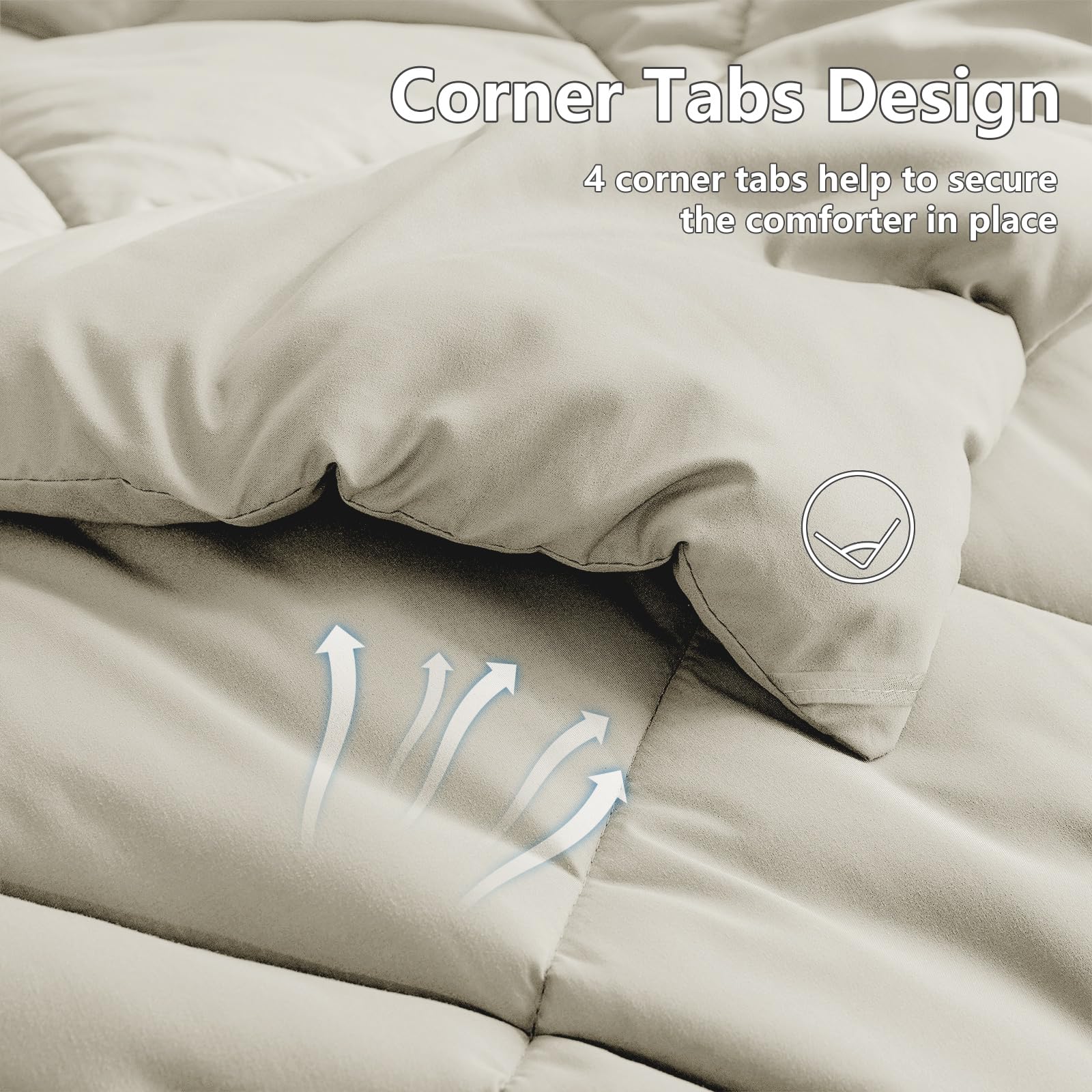WAVVE Piumone Letto Matrimoniale 450 gr/mq Invernale 220x240 cm - Piumino Caldissimo 240x220, Trapunta 220 x 240 cm in Microfibra Sintetica, Beige