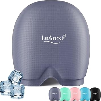 Migraine Relief Cap,30% Thicker Headache Relief Cap 2X Cooling Gel ice Pack for Head for Migraine,Hangover,Facial Pain Gifts for Women Men Grey