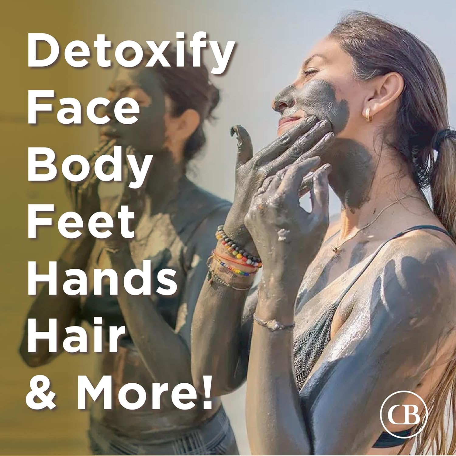 California Biology Clay Masks for Face & Body | Indian Healing Powder for Sensitive Skin | Facial Mask & Clay Body Scrub | Natural Skin Care Mask (Calcium Bentonite Clay) - Image 4