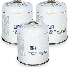 ZMC 3X Gaskartuschen 450g mit Schraubventil, Propan/Butan Gas 810ml, Gaskartusche EN417, Schraubkartusche mit Sicherheits-Schraubgewinde, Ventilkartusche mit Schraubverschluss, 7/16" Anschluss