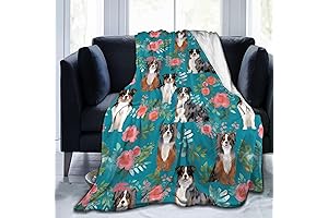 Australian Shepherd Flowers Fleece Blanket: Unparalleled Comfort for Your Beloved Pet