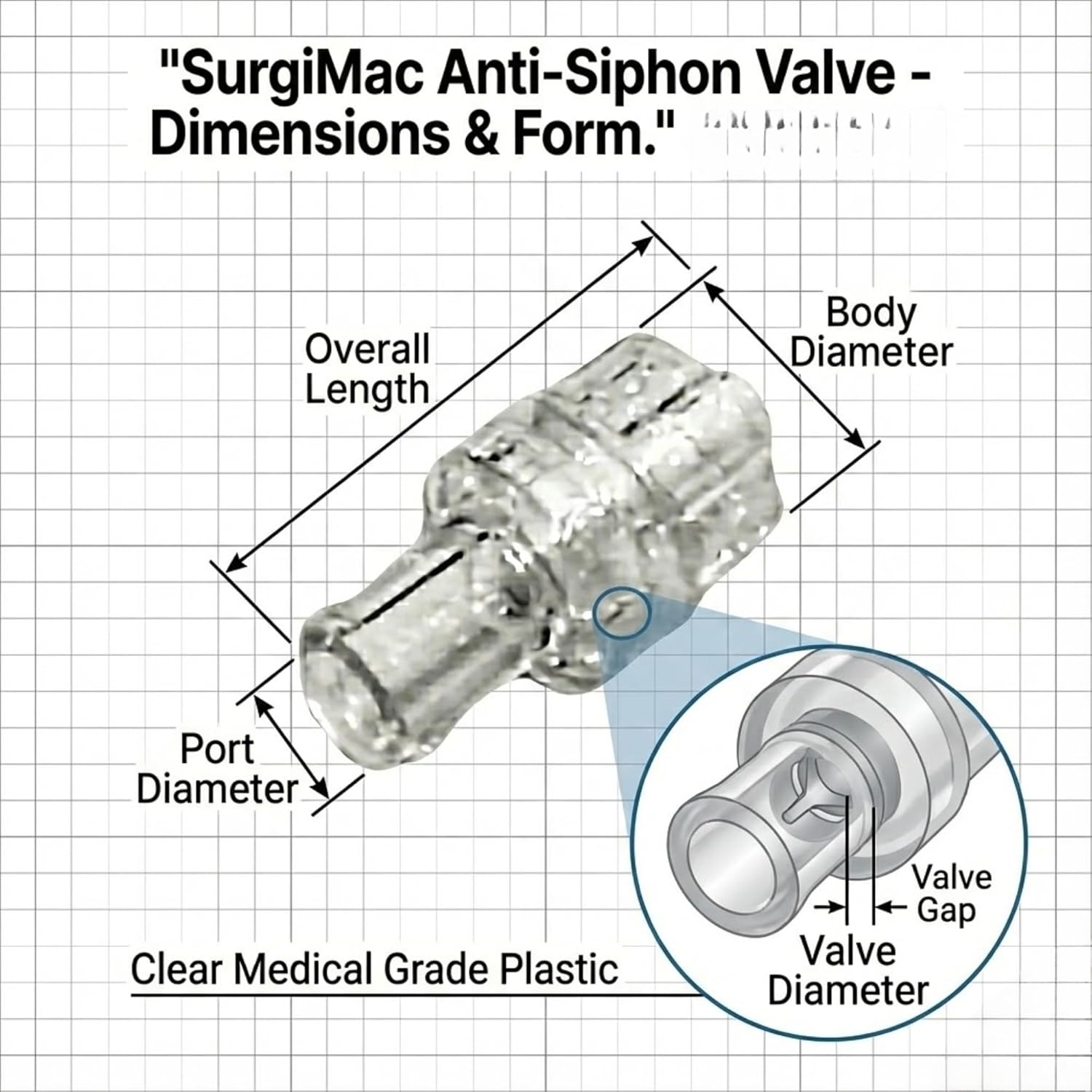 SurgiMac High-Performance Anti-Siphon Valve – Professional Waterline Maintenance Component 100/Case