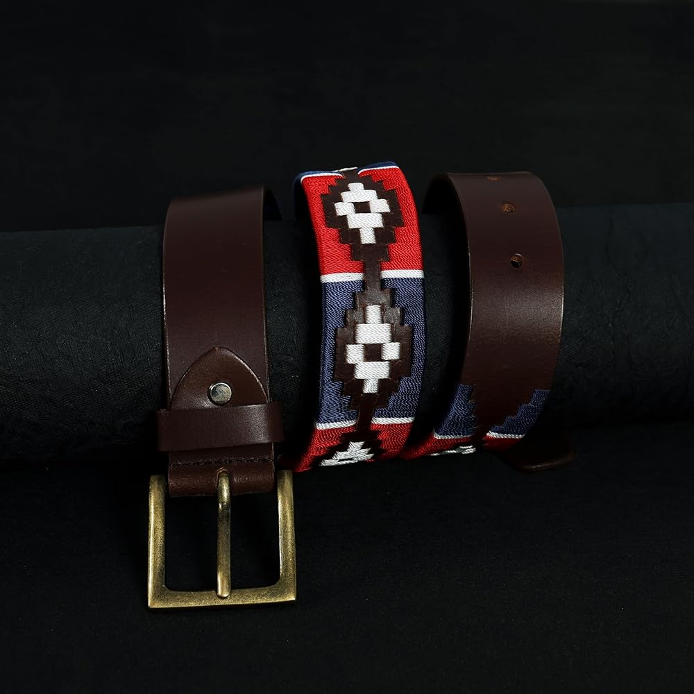 Berbanto Handmade Polo Belt with Embroidered Thread