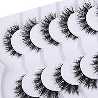 Vista 8 de Pooplunch - Pestañas postizas estilo ojo de gato, naturales, tipo racimo, cortas, de volumen 8D finas, de visón sintético, tiras de pestañas