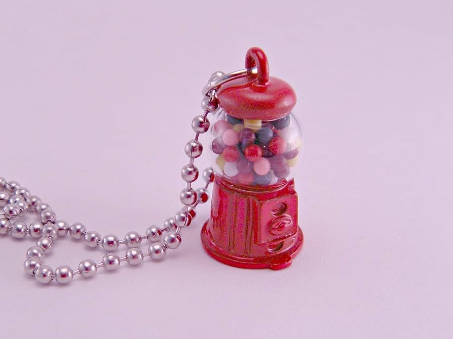 Amazon.com: Itty Bitty Red Gumball Machine Necklace Pendant