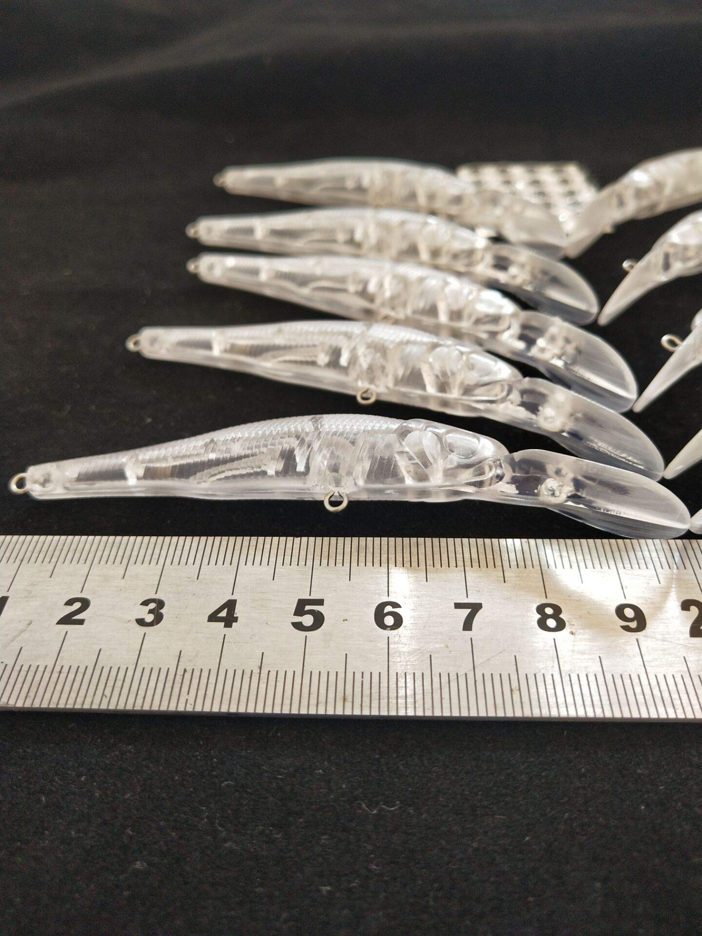 10pcs Unpainted Crankbait Fishing Lure Body Unpainted Fishing Lure 97mm 4.7g Blank Crank Bait YB116# Free Eye