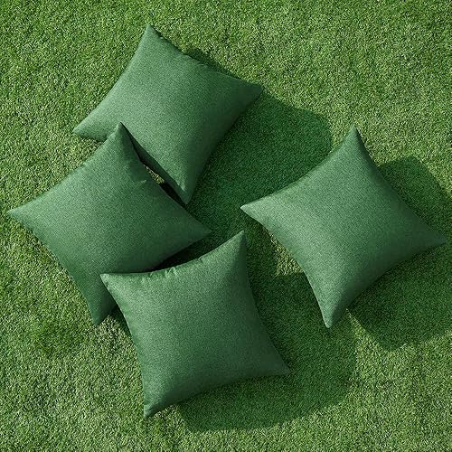 Miniatura 4 de MIULEE Paquete de 4 fundas de almohada decorativas para exteriores, impermeables, de lino, para patio, jardín, tienda de campaña, balcón, sofá, 18 x