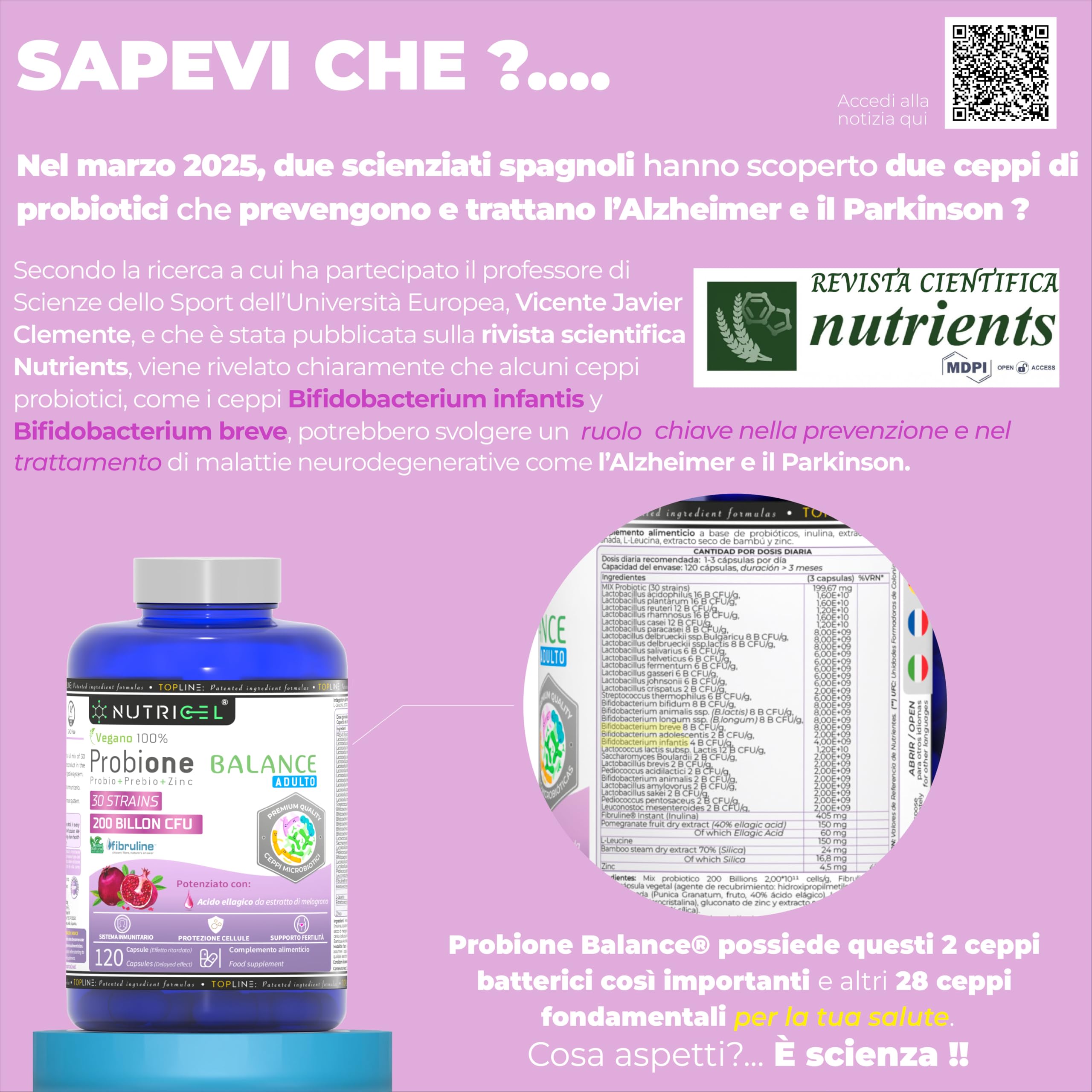 Fermenti Lattici Probiotici | Probiotici per Intestino | 200 Miliardi UFC/giorno + 30 Ceppi | Fermenti lattici + Zinco, Inulina ed Estratto di Melograno | Massima Concentrazione | Vegano | 120 Capsule
