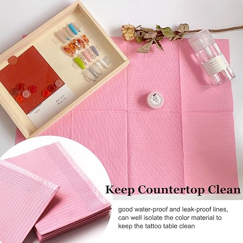 Miniatura 6 de AREMOD Juego de 50 manteles desechables para decoración de uñas, 3 capas, paños de mesa de papel para preparación de uñas, 13 x 18 pulgadas,