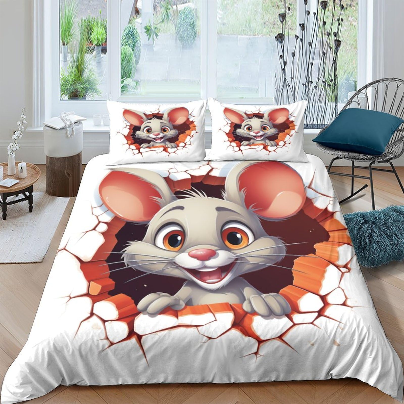 Parure de lit Souris3D dessin animé pour décorer la chambre enfant