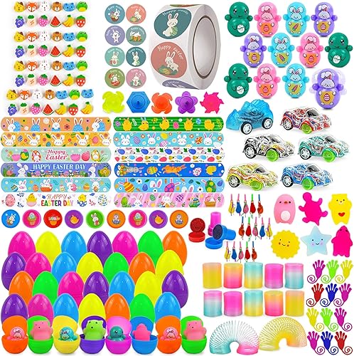 Vileafy 179 cestas de Pascua para niños de 4 a 8 años de edad, recuerdos de fiesta de Pascua para niños y niñas, huevos de Pascua precargados para