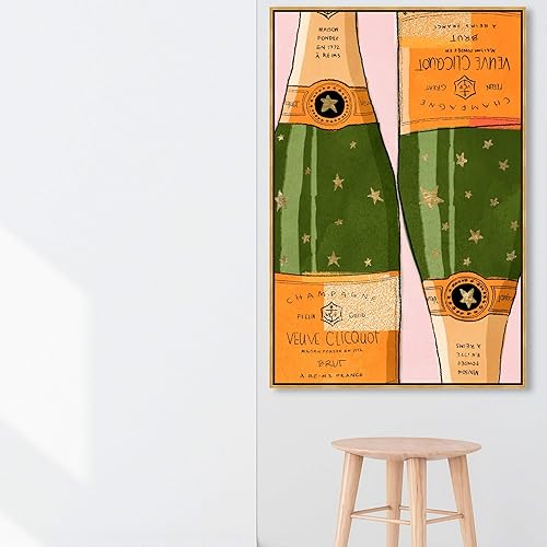 Miniatura 4 de Lienzo enmarcado para pared, diseño de bebidas y bebidas espirituosas, champán brillante