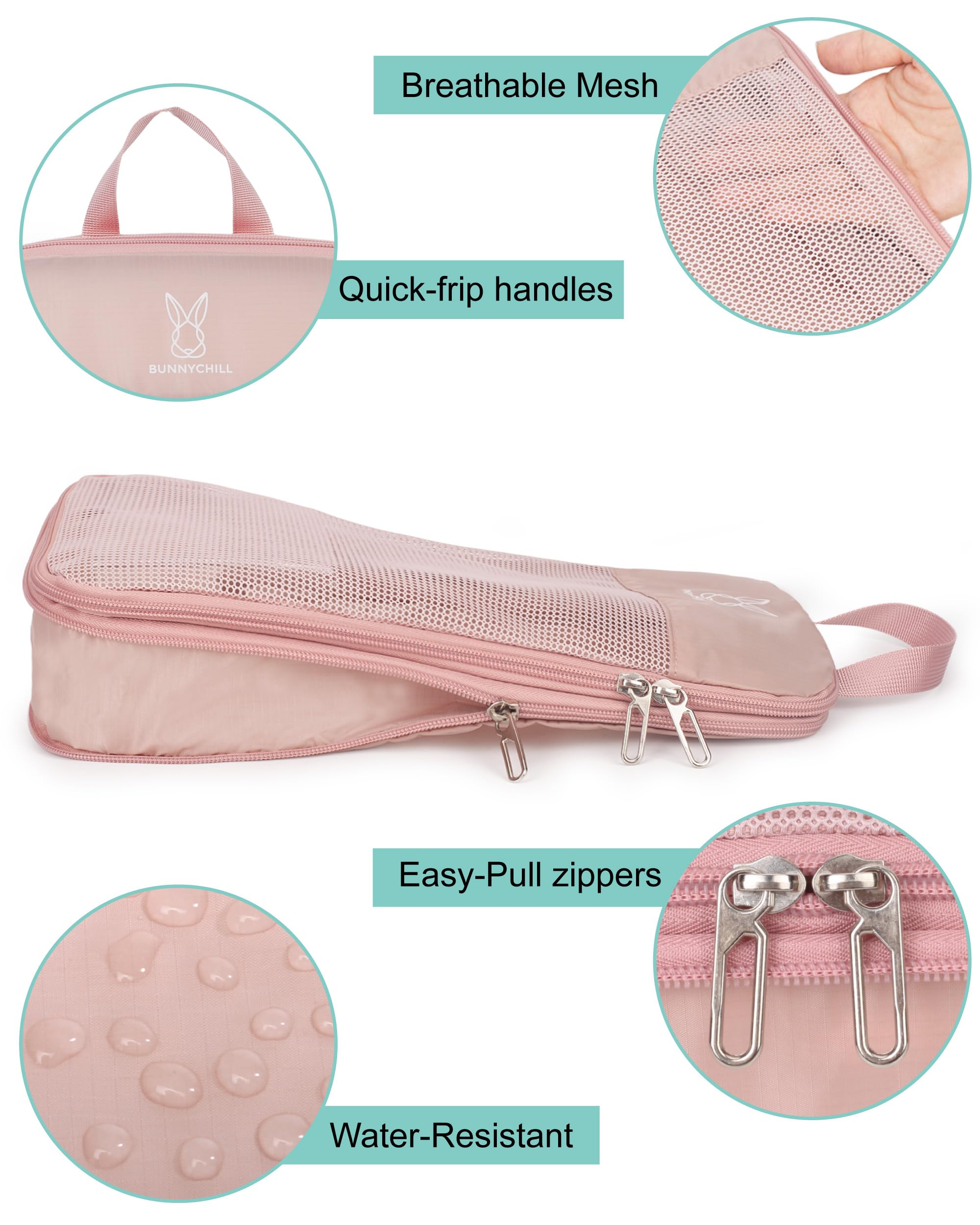 Set di 6 cubi espandibili a compressione per valigie, organizer da viaggio leggero e comprimibile per valigie, set di borse da viaggio essenziali da viaggio per donne