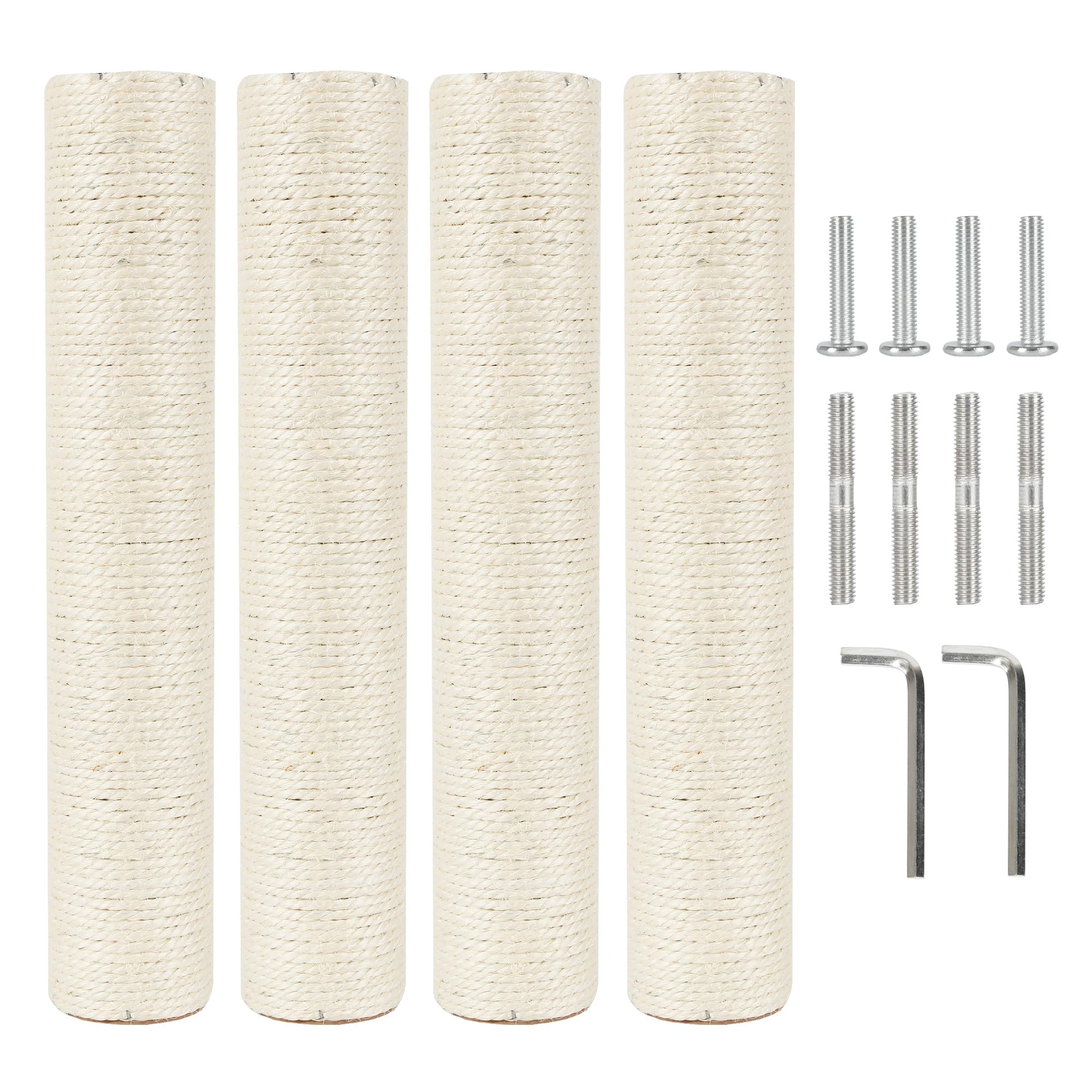 NEUMIHARO 4 Pcs 2.9in 7.4cm Diameter Cat Scratching Post Replacement Parts Pole (M8, 15.7in/40cm)