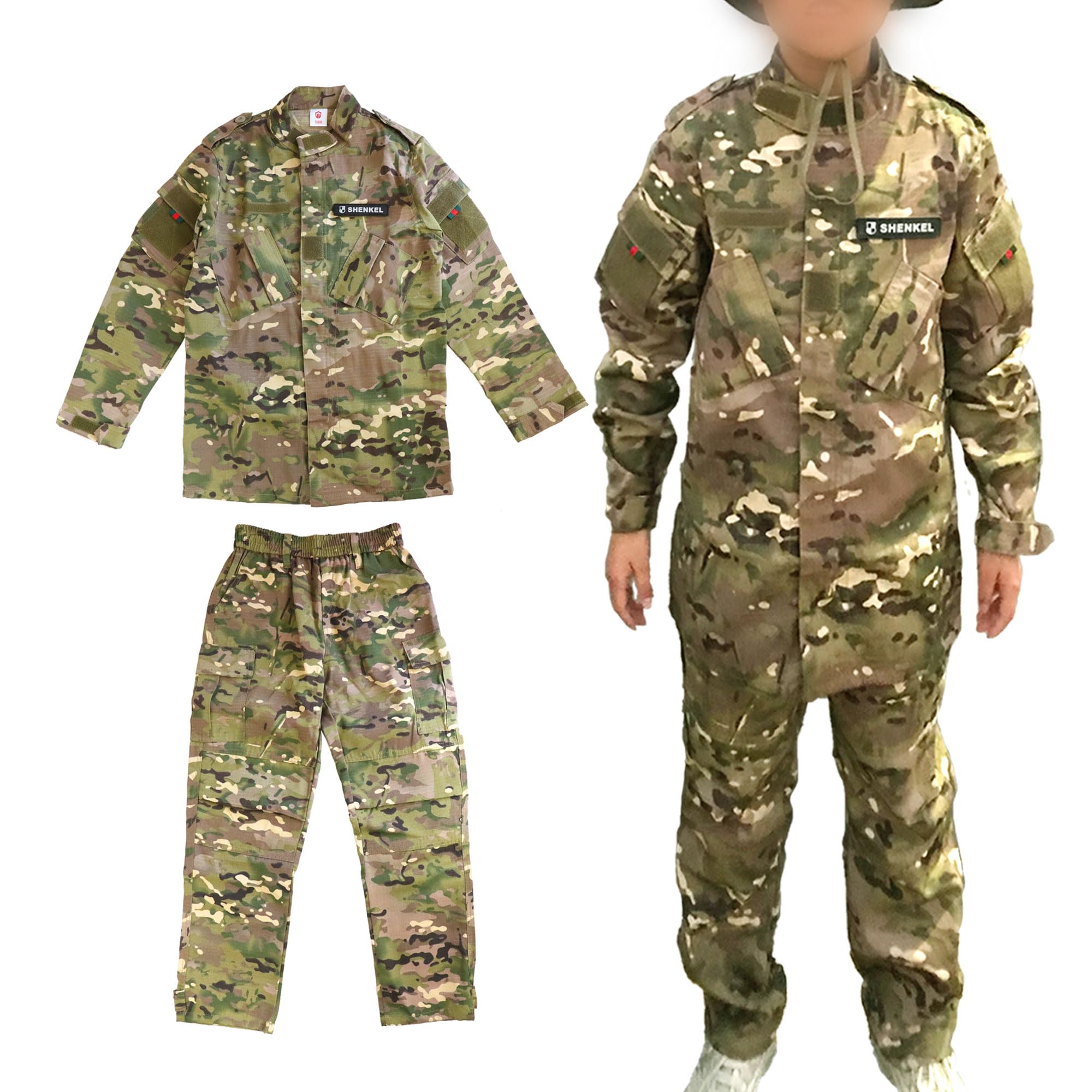 Amazon.co.jp: [SHENKEL] キッズ 迷彩服 上下セット 子供 160
