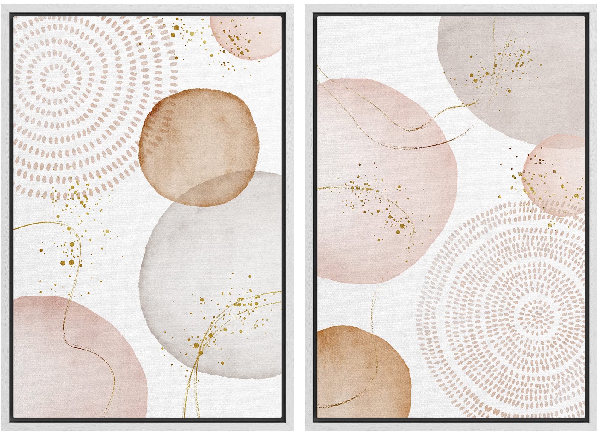 SIGNFORD Framed Canvas Print Wall Art Set Soft Hydrangea Pair Light Blue Florals with Green Leaves Illustration Modern Art Decorative Nordic Nature for Living Room, Bedroom, Office - 24"x36"x2 White — view 33