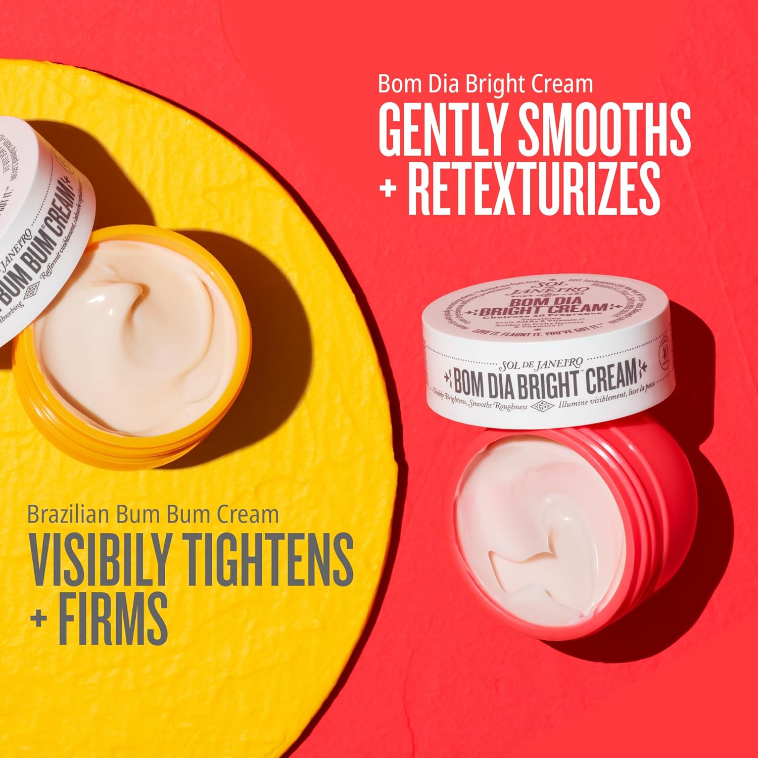 Sol de Janeiro Mini Body Cream Trial Set - Travel Size Set - Beauty Minis - Brazilian Bum Bum Cream & Bom Dia Bright Cream - 2 Piece Set 25 mL - $24 Value - Image 3