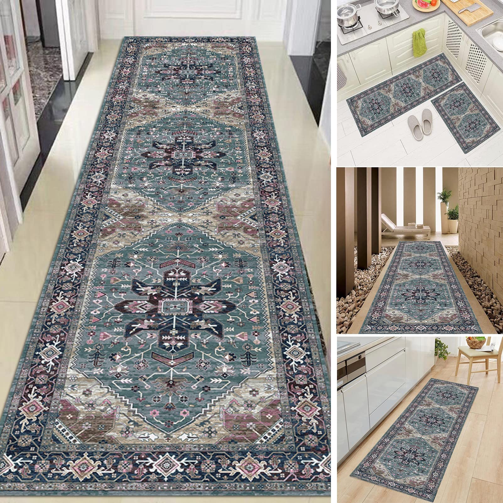 Alfombra pasillo lavable y antideslizante de goma para cocina y zonas de alto tráfico