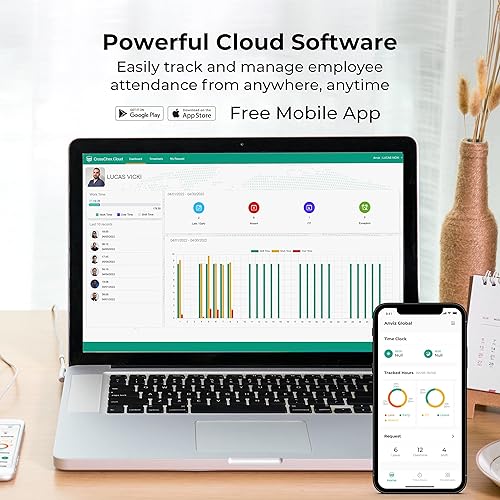 Miniatura 3 de ANVIZ Reloj de tiempo  Máquina de asistencia de tiempo CX2 Lite para empleados pequeñas empresas  RFID + perforación de pin en uno, hasta 500