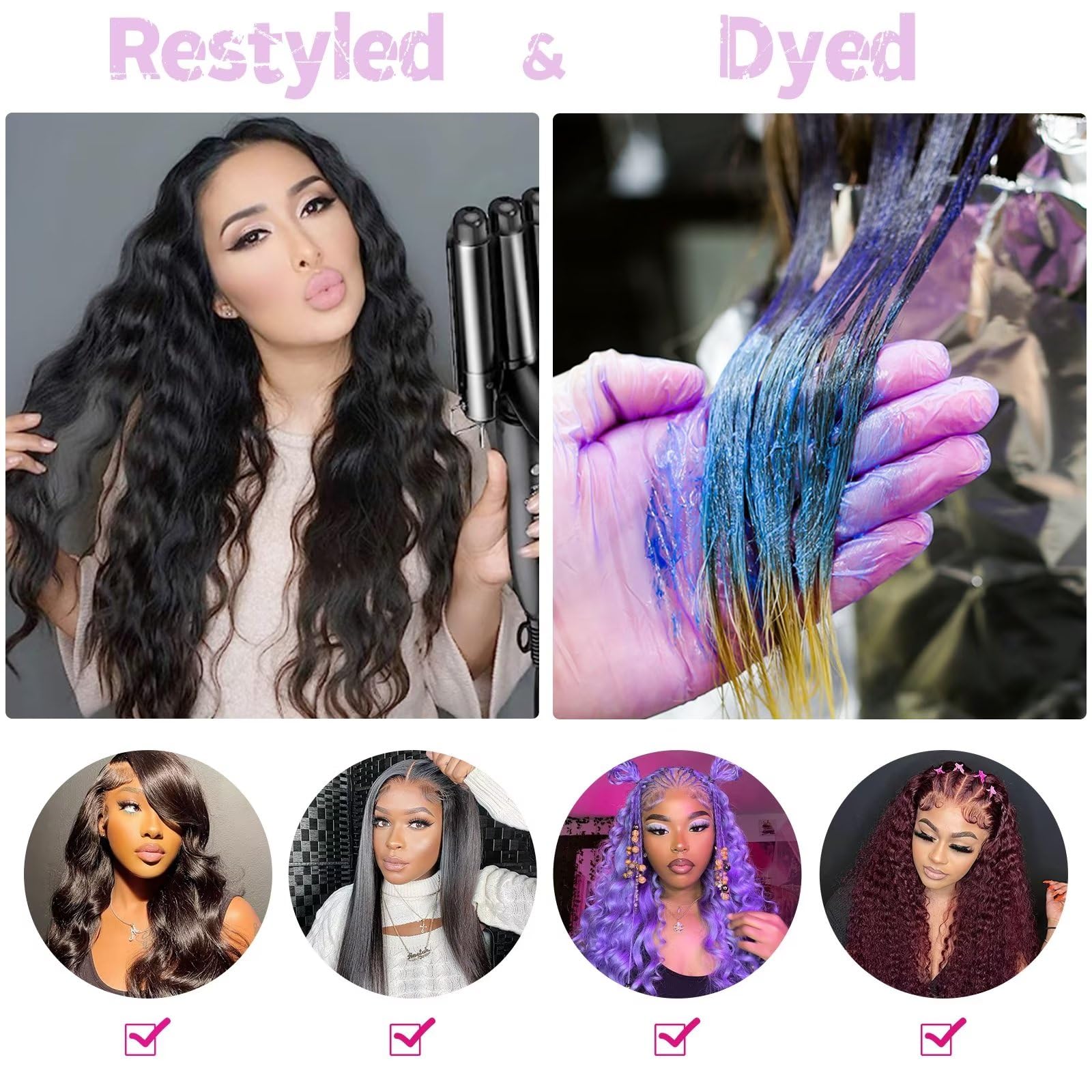 Human Hair Extensions 12 14 16 Inch Deep Wave Bundles 100% Virgin Brazilian Brazilian Loose Deep Wave Bundles with T Part Closure | 10A  main image 3