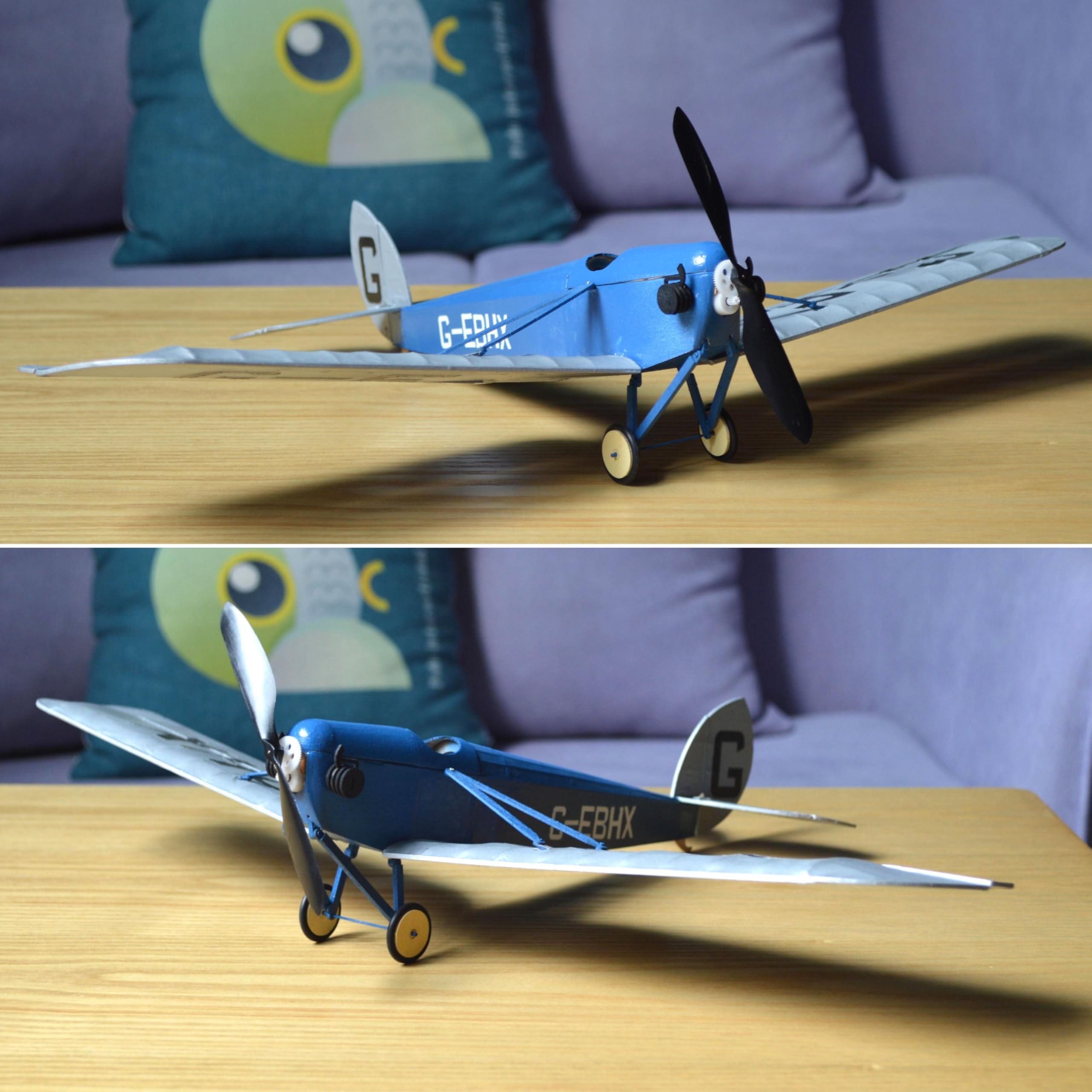 DH.53 Humming Bird Slow Flyer Modellflugzeug Kit, Maßstab 1:20, 500 mm Spannweite, RC Flugzeugmodell Baukasten, Modell Flugzeug zum selbst Bauen, gelaserte Holz Bauteile, 500 x 310 x 128 mm, 40 g RTF