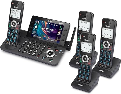 Miniatura 11 de AT&T Teléfono inalámbrico DECT 6.0 de 4 teléfonos inalámbricos para el hogar y la empresa con contestador, pantalla a color de 5", atajo de un solo