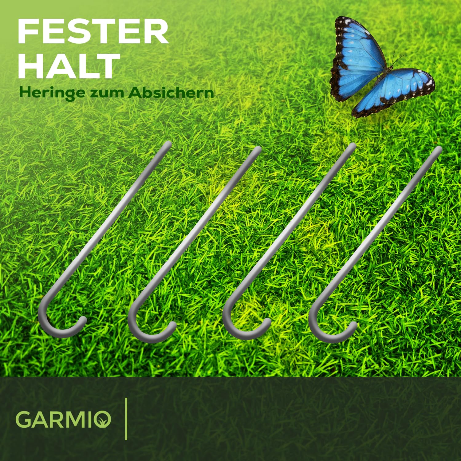 GARMIO® Gewächshaus Protea Klein, Alu Frühbeet, Mini-Gewächshaus, Treibhaus, Frühbeetkasten, Pflanzenbeet, Anzuchtbeet, Tomatenhaus, Pflanzenhaus für Garten, mit 4X Hering
