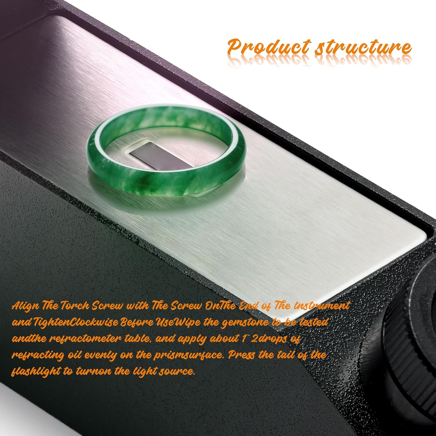 Generic Jewelry Refractometer, Portable Gem Tester, Professional Gemstone Tester, Gem Refractometer, Measures Refractive Index 1.30-1.81, Flashlight Included, Easy to Use