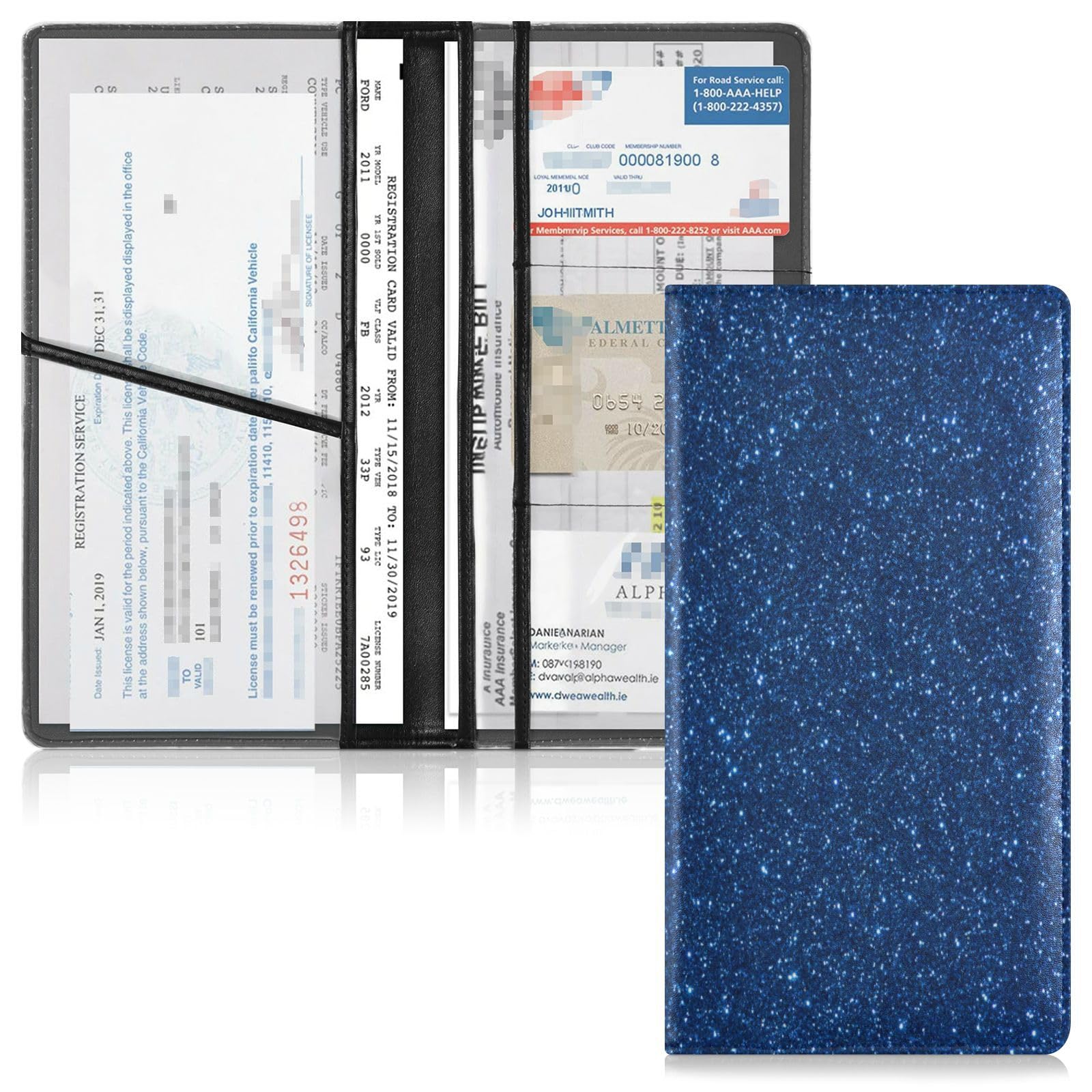Snapklik.co : Car Registration And Insurance Holder, Leather Registration And Insurance Card