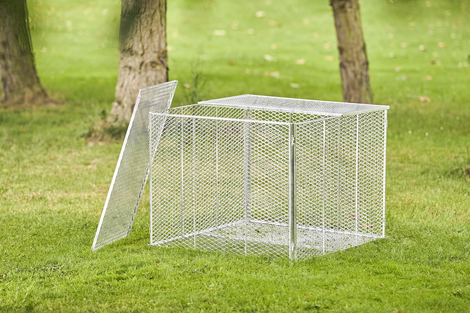 Brista Gartenabfall-System – aus feuerverzinktem Stahl, modular erweiterbar, wetterfest – als Set oder Einzelteile wählbar (Komposter mit Deckel und Boden)