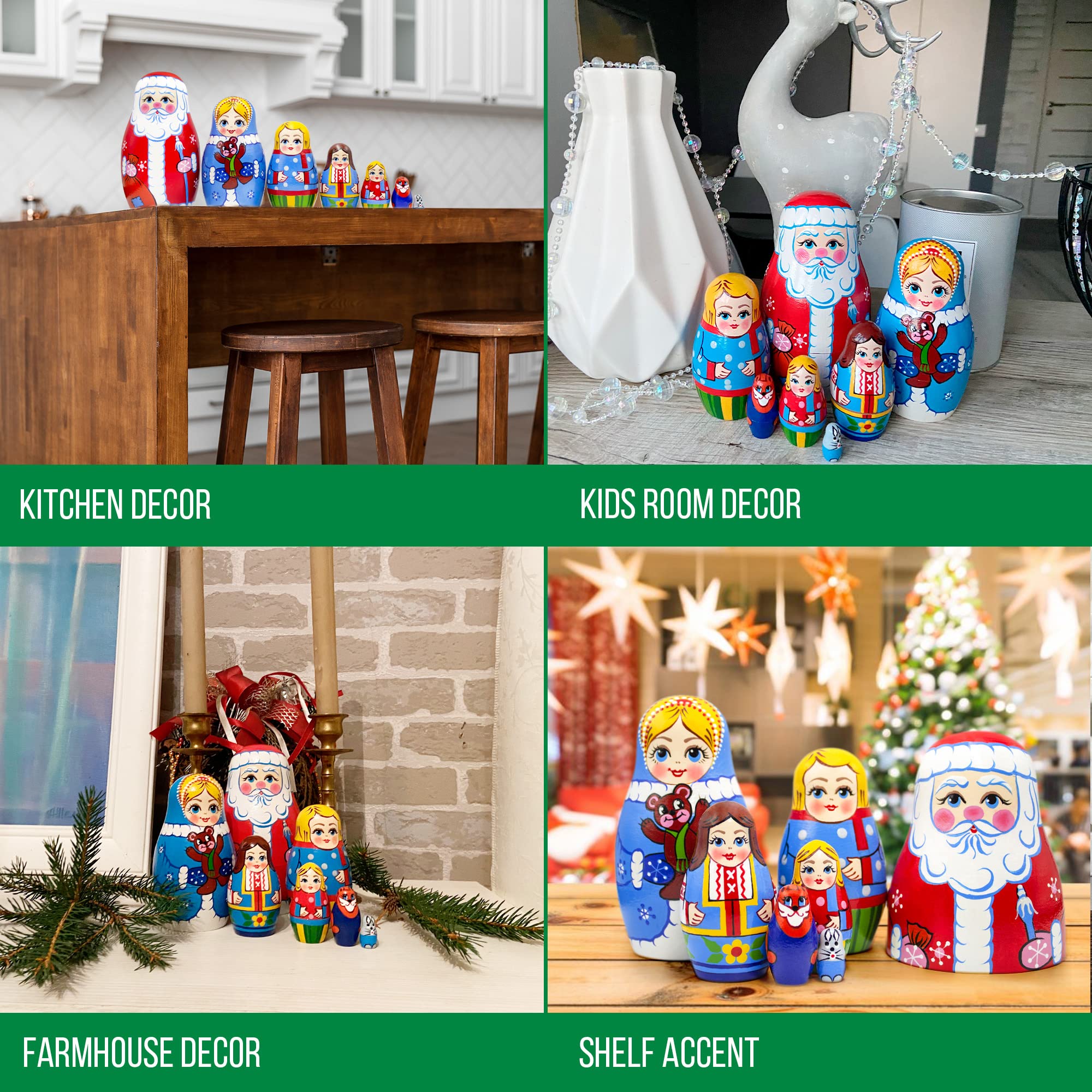 Amazon | AEVVV クリスマス ロシア ネスティング人形 7ピース