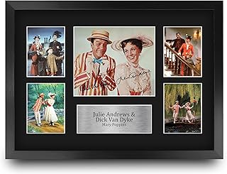 HWC Trading FR A3 Julie Andrews & Dick Van Dyke Mary Poppins Bert Cadeaux Imprimé Signé Autographe Photo pour les fans de cinéma - A3 Encadré