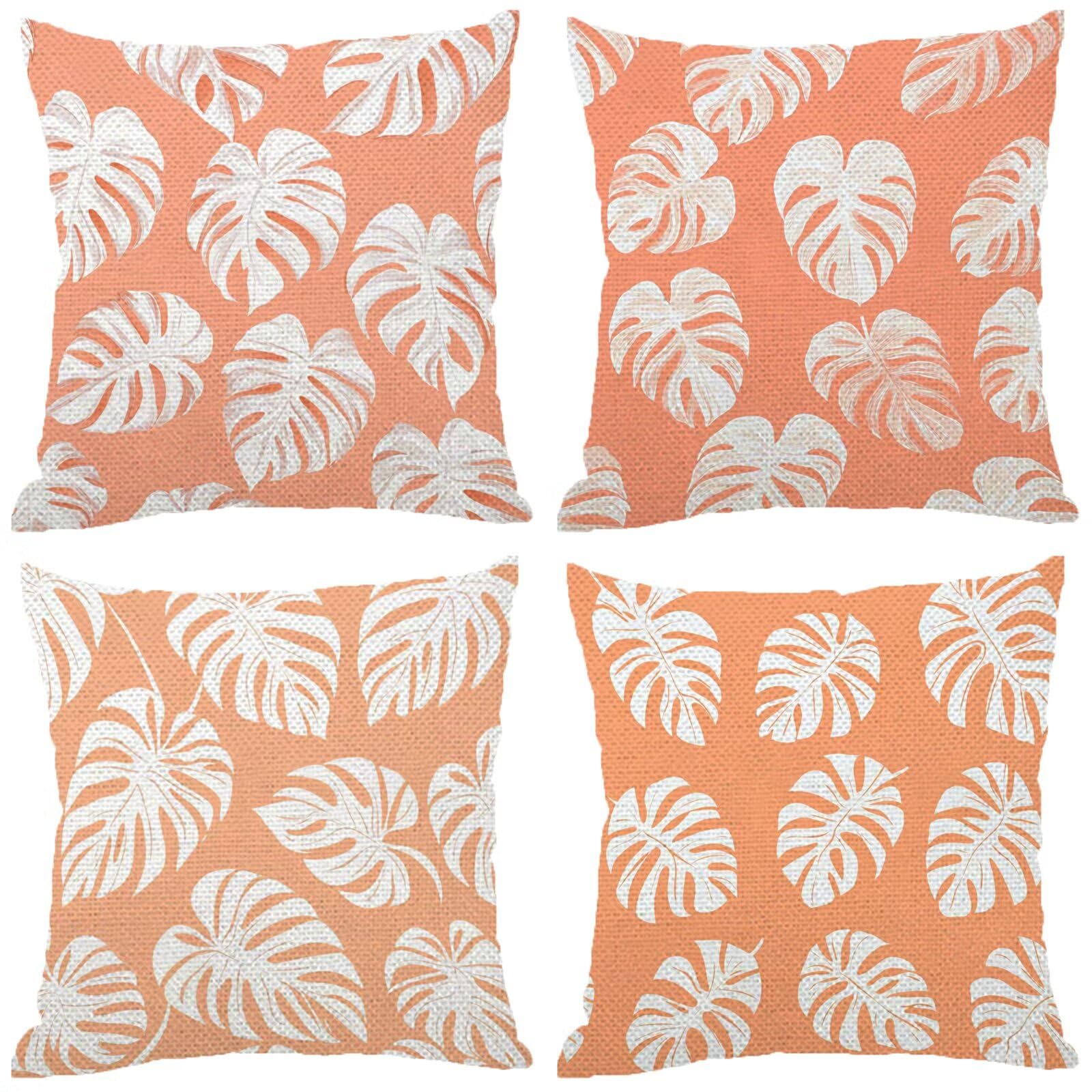 Housse de coussin pour décoration jardin extérieur blanc 50x50 lot de 4