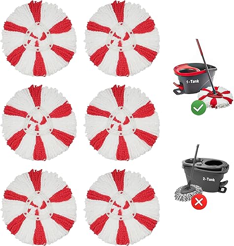 Repuesto de cabezal de trapeador giratorio, 100% microfibra compatible con O-Cedar Easy Wring Mop Recambio para limpieza profunda, lavable a