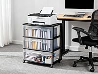 Vista 2 de Carrito ancho con 3 cajones, color negro