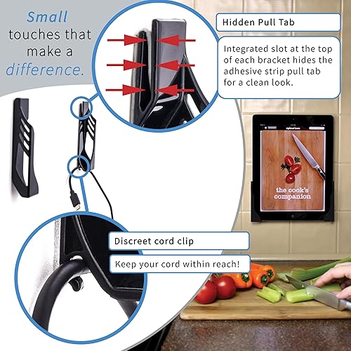 Miniatura 2 de Dockem Koala - Soporte de pared para tableta base de pared adhesiva universal sin daños para iPads, iPad Airs, Galaxy Tabs y otras tabletas (versión