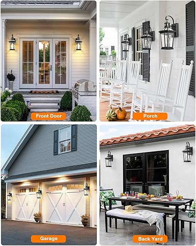 Miniatura 7 de VIANIS Luces de pared para exteriores con sensor de movimiento, montaje en pared para exteriores del atardecer al amanecer, resistente al agua,