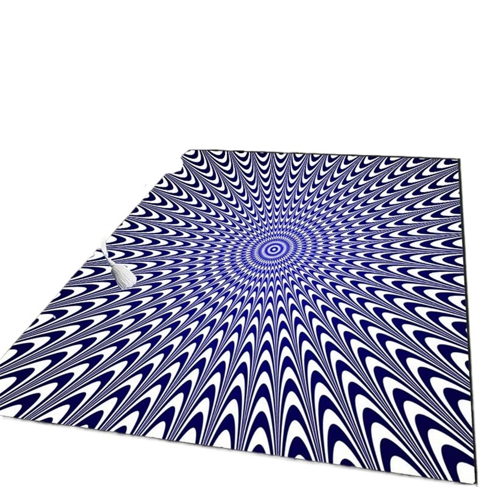 Tapis géométrique noir et blanc 60 x 90 cm décoration salon 3D