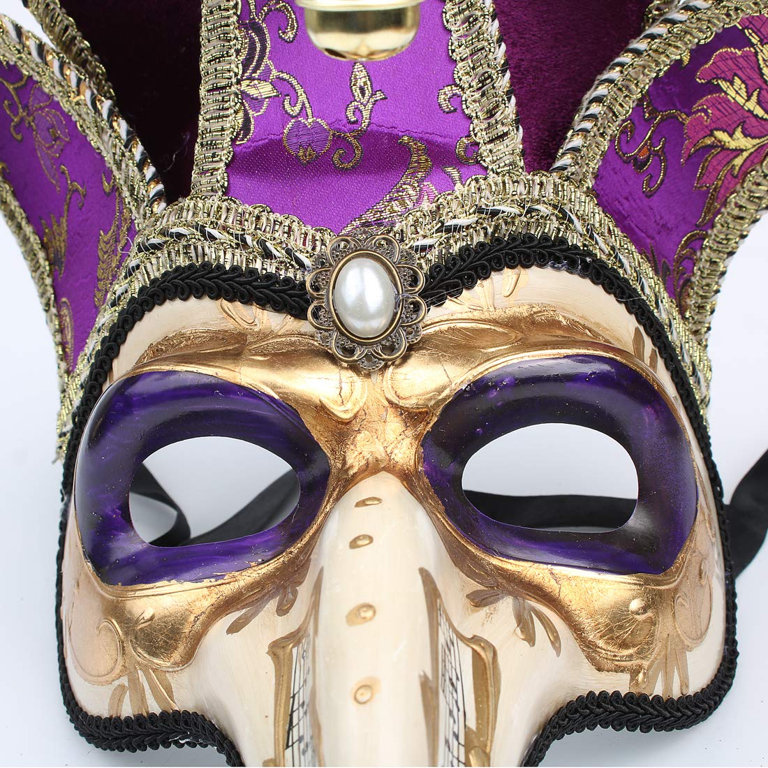 Máscara Veneciana De Nariz Larga Hecha A Mano – Diseño Vintage De Media Cara Para Carnaval Y Bailes De Máscaras