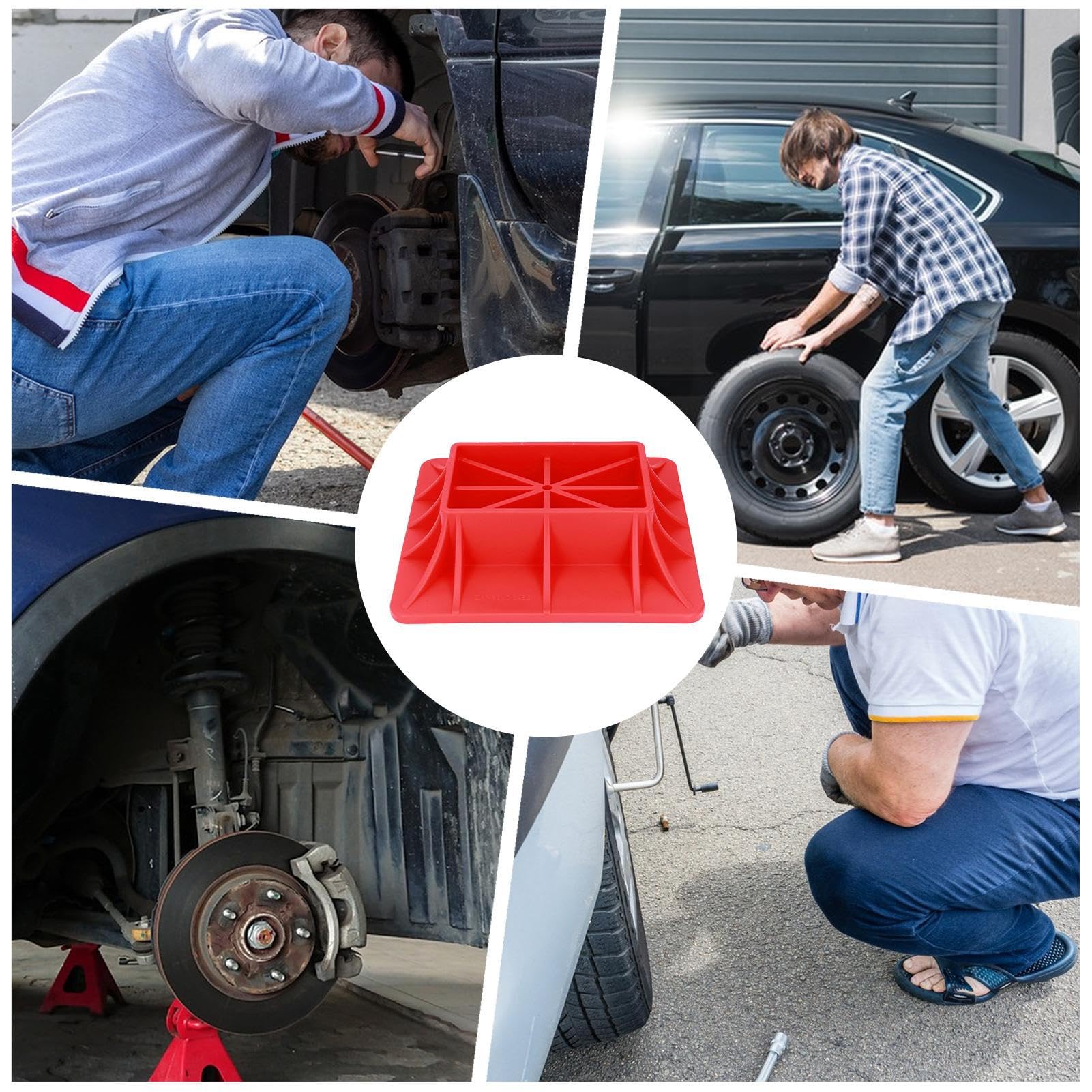 Générique Cuscino di sollevamento pesante – Base per cric multiuso per | veicolo, blocco stabilizzatore robusto, passacavi robusto per camion fuoristrada, SUV, mountain bike, supporto per trazione