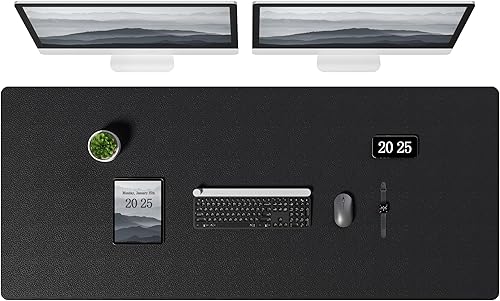 Miniatura 35 de Aothia Protector de escritorio de cuero - Alfombrilla grande para mouse, alfombrilla de oficina, secante antideslizante de cuero PU, almohadilla de